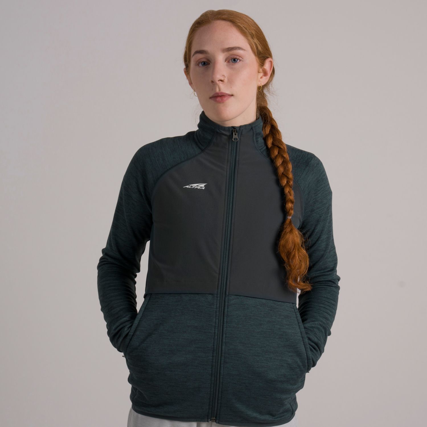 Dark Green Altra Everyday Hybrid Women\'s Running Jackets | KSA-51709839